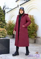 کاپشن بلند مموری آستردار و پشم شیشه گرم بالا مدل آسمان