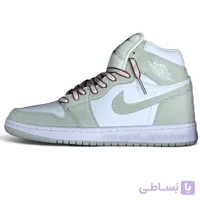 کفش کتونی زنانه نایک ایر جردن 1 ساقدار سی فوم (سبز ماچا) Nike Air Jordan 1 Retro High Seafoam