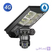 دوربین مداربسته سولار سیمکارتی V380 سه لنز پروژکتور دار چراغ خیابانی