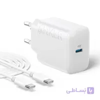 شارژر دیواری 20 وات انکر Anker B2347 دوپین به همراه کابل