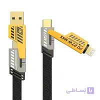 کابل تبدیل USB به لایتنینگ ، microUSB، USB-C فرست یو مدل C004 طول 120 سانتیمتر