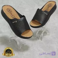 دمپایی طبی زنانه رویه چرم خارجی مدل kanoفوق العاده سبک PAM