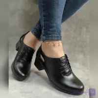 کفش طبی زنانه رسمی و اداری کدZBN پاشنه بلند مدل کالج رویه چرم PAMSHOP