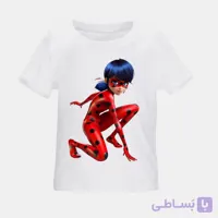 لباس بچگانه تیشرت دخترانه طرح دختر کفشدوزکی RSSجنس فلامنت رنگ ثابت جنس درجه ۱ در ریزه میزه