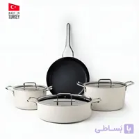 سرویس قابلمه و تابه سرامیکی ۷ پارچه گیگیلی بلینی مشکی مدل GIGILLI FIN BLACK