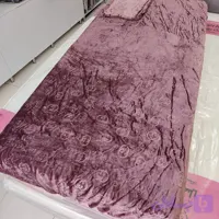 نیم ست روتختی مخمل یک نفره طوسی
