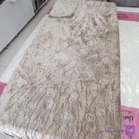 نیم ست روتختی مخمل یک نفره کرم روشن