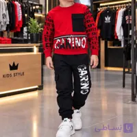 بلوز شلوار جیب دار بچگانه رنگ قرمز