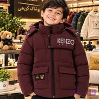 کاپشن کنزو بچگانه رنگ زرشکی