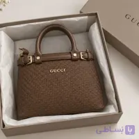 کیف حصیری زنانه رنگ قهوه‌ای روشن