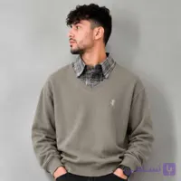 بلوز یقه پیراهنی مردانه رنگ کرم کثیف