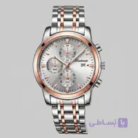 ساعت مچی مردانه تقویم دار تک موتور بافت ریز کد 04