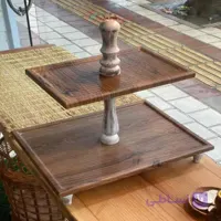 استند چوبی مستطیلی دو طبقه ارتفاع 45 سانت
                                                                        Two-story rectangular wooden stand