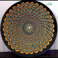 بشقاب شیشه ایی نقطه کوبی دیوارکوب فیروزه با رنگ درخشان، قابل شستشو و با کیفیت
                                                                        The glass plate of the turquoise wall hanging with bright color, washable and high quality