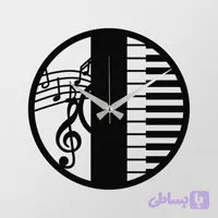 ساعت دیواری فلزی طرح موسیقی و پیانو