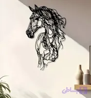 تابلو فلزی طرح "سمند باد" (دیوارکوب بدون کادر انتزاعی و لوکس نقش اسب)