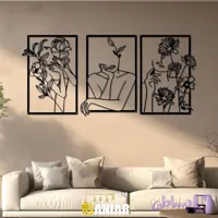 تابلو دیواری فلزی ست سه تیکه لاین آرت