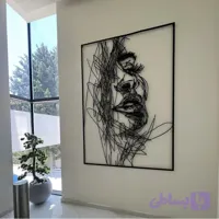 تابلو دکوراتیو مدرن طرح "افکار موازی" (لاین‌آرت چهره به سبک اسکریبل)