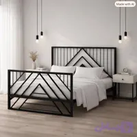 تخت دو نفره فلزی مدل هندسی هفت