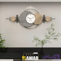 ساعت دیواری تلفیق چوب و فلز (کد XUCY4)