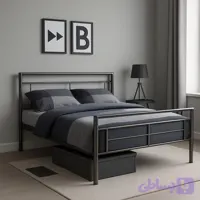 تخت دو نفره فلزی مدل فریم افقی