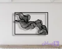 تابلو فلزی طرح "رقص دود قاب‌دار" (دیوارکوب انتزاعی مدرن با تکسچر خطی مواج)