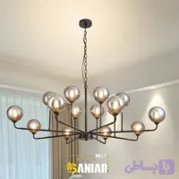 لوستر مولکولی فلزی چندشاخه | طراحی مدرن و پرجزئیات