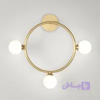 چراغ دیواری مدرن ۳ شعله طلایی حلقه | تولیدی سانیارنور،(دیوارکوب)