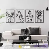 تابلو دیواری با طراحی فیگور و چهره ست چهار تیکه