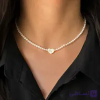 گردنبند مروارید دلارام با پلاک صدف اصل