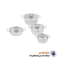 سرویس قابلمه و تابه استیل 8 پارچه یونیک مدل 9980