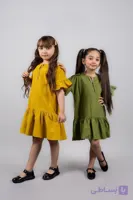 پیراهن مجلسی دخترانه . پارچه کتان . پنبه . ۳ تا ۱۳ سال