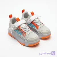 کفش چرخ‌دار بچه‌گانه دوحالته با LED شارژی و چرخ جداشونده سفید بنفش چسبی