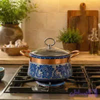 دیگ سنگی دسته مس طرح کارن