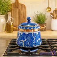 دیگ سنگی دسته مس طرح بته جقه