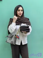 شال نخ لمه وارداتی نرم و سبک در رنگ‌های قهوه‌ای و فندقی