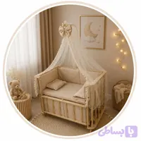 گهواره چوبی مدل فرشته کنار مادر