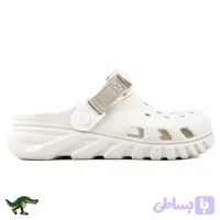 کراکس دوئت مکس سفید شیری با بند خاکی | Crocs Duet Max