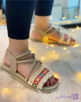 صندل زنانه بندی رنگی مدل سنتی قالب استاندارد