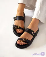صندل زنانه بندی با سگگ فلزی