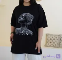 تیشرت لانگ پنبه رخ سه بعدی فری سایز