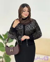 بامبر جکت پلنگی تافته فری سایز