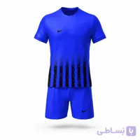 ست پیراهن شورت ورزشی نایک طرح راه راه رنگ آبی