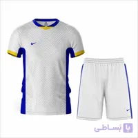 ست پیراهن شورت ورزشی نایک طرح راه راه رنگ سفید
