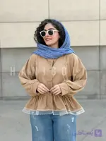 مانتو عروسکی مخمل کبریتی مدل افرا مشکی برند حانی گلی (جلو باز چین‌چینی)