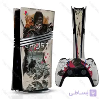 برچسب پلی استیشن 5 پرو طرح ghost of tsushima jin
