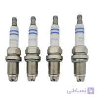 شمع خودرو بوش مدل سه پلاتین پایه کوتاه کدR6 پایه کوتاه بسته 4 عددی