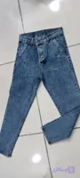 شلوار جین مام فیت سنگ شور شده