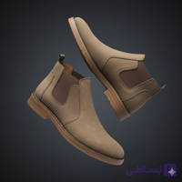نیم بوت چرم مردانه کد NB069OC رنگ زیتونی