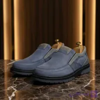 کفش چرم مردانه اسپرت کد SP220BL رنگ آبی